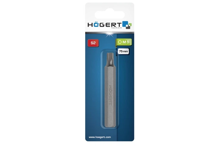 Длинная битa Spline M5 75 мм из стали S2 M10 Hogert артикул HT1S885 - изображение 2