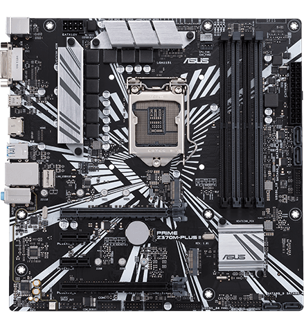 Материнська плата ASUS PRIME Z370M-PLUS II (LGA1151/4xDDR4/2xM.2 Gen3 x4) OEM White Box - зображення 2