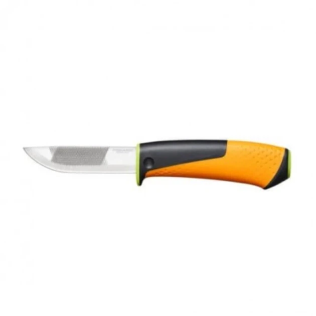 Ніж для важких робіт з точилом Fiskars 1023619 - Фото 1 Ніж для важких робіт з точилом Fiskars 1023619 - зображення 1
