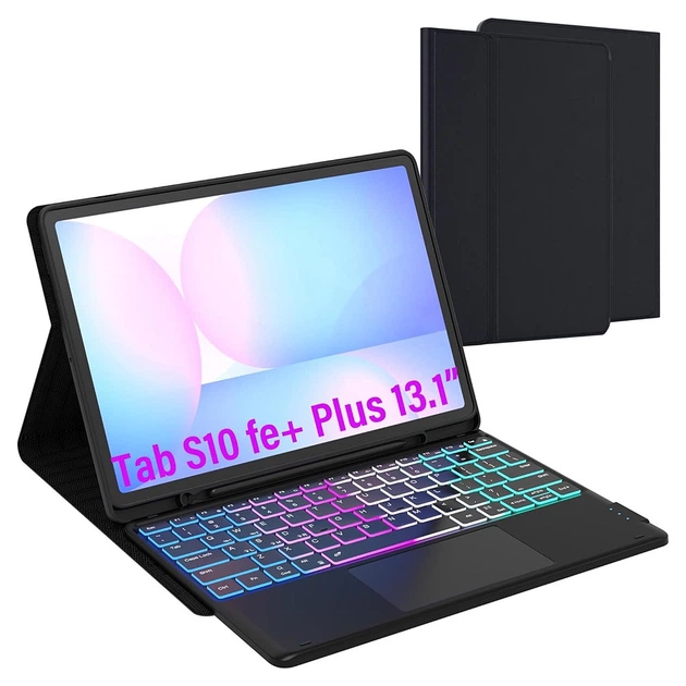 Чехол с Bluetooth - клавиатурой Magnet Flip Cover для Samsung Galaxy S10 FE+ с RGB подсветкой и тачпадом black - Фото 2 Чехол с Bluetooth - клавиатурой Magnet Flip Cover для Samsung Galaxy S10 FE+ с RGB подсветкой и тачпадом black - изображение 2
