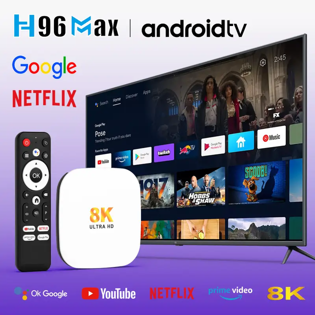 Смарт приставка H96 MAX M2+ 4GB/32GB Android 14.0 Голос. Керування - зображення 7