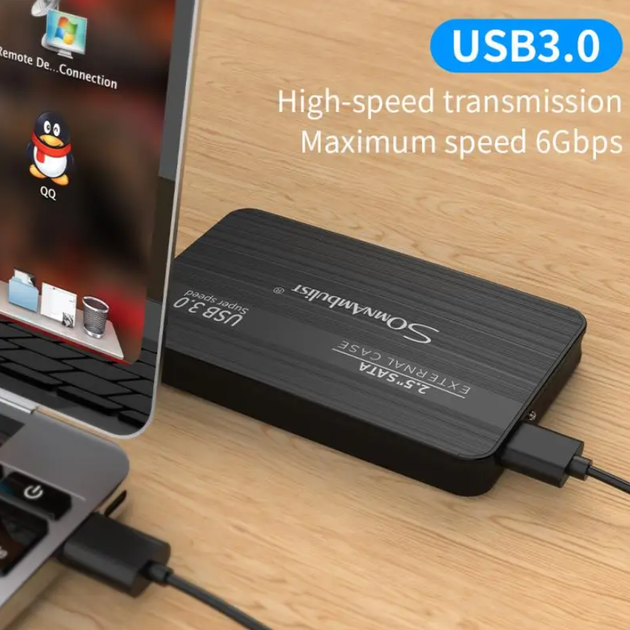 Внешний жесткий диск HDD SomnAmbuList 500GB 2.5″ USB 3.0 портативный + чехол и кабель подходит к Windows MacOS PS4 XBox (GS976) - Фото 4 Внешний жесткий диск HDD SomnAmbuList 500GB 2.5″ USB 3.0 портативный + чехол и кабель подходит к Windows MacOS PS4 XBox (GS976) - изображение 4