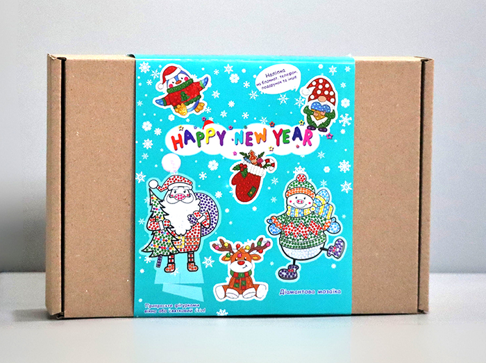 Алмазна мозаїка Набір для творчості зі стразами новорічні наклейки Happy New Year Н. Журавльов - Фото 1 Алмазна мозаїка Набір для творчості зі стразами новорічні наклейки Happy New Year Н. Журавльов - зображення 1