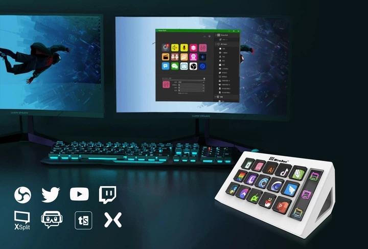 Міні-клавіатура консольна панель MiraBox 293S Stream Controller, Studio Deck, 15 макропрограмованих клавіш, дії в програмах і SoftwarSe, таких як OBS, Twitch, YouTube тощо, для потокового передавання, ігор, роботи з Mac і ПК, Біла - зображення 4