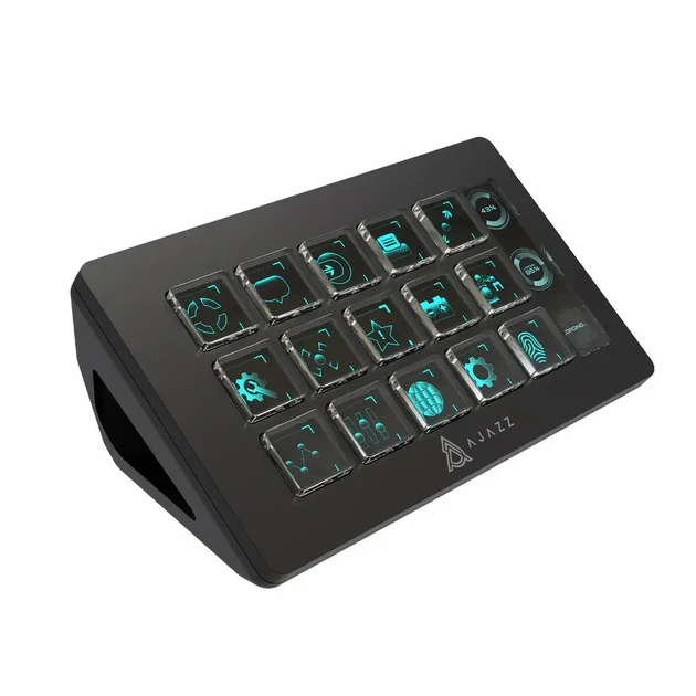 Мини-клавиатура консольная панель AJAZZ AKP153 Stream Controller, Studio Deck, 15 макропрограммированных клавиш, действия в программах и SoftwarSe, таких как OBS, Twitch, YouTube и т.д., для потоковой передачи, игр, работы с Mac и ПК, Black - Фото 3 Мини-клавиатура консольная панель AJAZZ AKP153 Stream Controller, Studio Deck, 15 макропрограммированных клавиш, действия в программах и SoftwarSe, таких как OBS, Twitch, YouTube и т.д., для потоковой передачи, игр, работы с Mac и ПК, Black - изображение 3