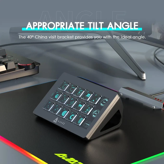 Мини-клавиатура консольная панель AJAZZ AKP153 Stream Controller, Studio Deck, 15 макропрограммированных клавиш, действия в программах и SoftwarSe, таких как OBS, Twitch, YouTube и т.д., для потоковой передачи, игр, работы с Mac и ПК, Black - Фото 8 Мини-клавиатура консольная панель AJAZZ AKP153 Stream Controller, Studio Deck, 15 макропрограммированных клавиш, действия в программах и SoftwarSe, таких как OBS, Twitch, YouTube и т.д., для потоковой передачи, игр, работы с Mac и ПК, Black - изображение 8