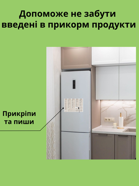 Магнитный планер прикорма на холодильник а4 трекер введения питания для новорожденных 145 список первых продуктов 21х30 см схема дневник введения прикорма первые продукты малыша многоразовый помошник мамы с маркером пиши стирай - Фото 7 Магнитный планер прикорма на холодильник а4 трекер введения питания для новорожденных 145 список первых продуктов 21х30 см схема дневник введения прикорма первые продукты малыша многоразовый помошник мамы с маркером пиши стирай - изображение 7