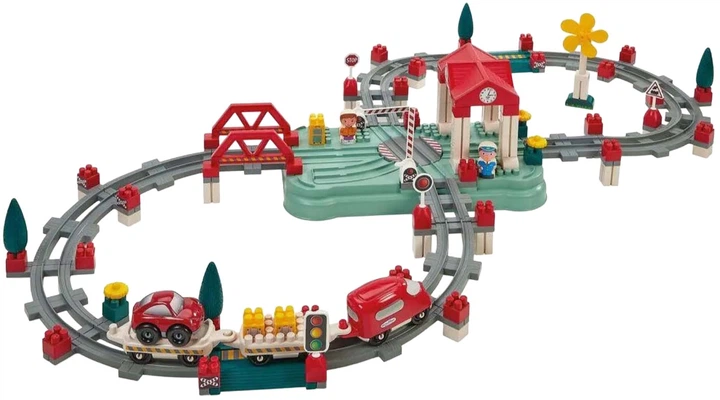 Ігровий набір Ecoiffier Abrick Залізнична колія, станція та аксесуари 140 елементів (3280250013488) - зображення 2