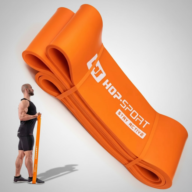 Резиновые петли Hop-Sport 37-109 кг HS-L083RR оранжевая эспандер для подтягивания турник - изображение 14