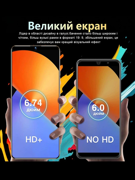 Мобільний телефон Vove Note 30i SIM 6.74（Helio G99）, екран 4 ГБ+64ГБ, розблокування відбитком пальця, чорний - изображение 9