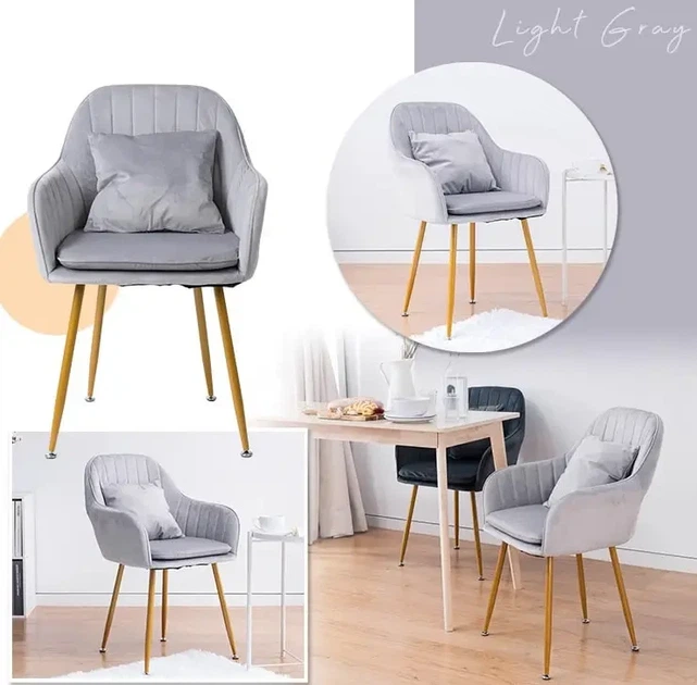 Стул в скандинавском стиле с мягкой обивкой DSF-316 Light Gray - изображение 8