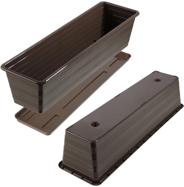 Skrzynia balkonowa Kadax Catí 60 cm Brązowa (K9047) - obraz 2