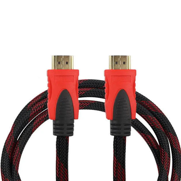 Шнур HDMI на HDMI 10м, посилений в обмотці / Кабель у тканинній оболонці / Високошвидкісний провід - зображення 4