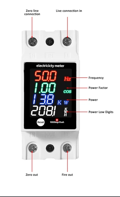 Измеритель счетчик напряжения цифровой ZS-6035VAKW 220V AC 100A