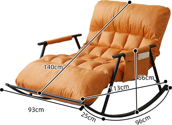 Fotel bujany Hedo z czarną metalową podstawą Pomarańczowy 99714 (5904041162213) - obraz 2