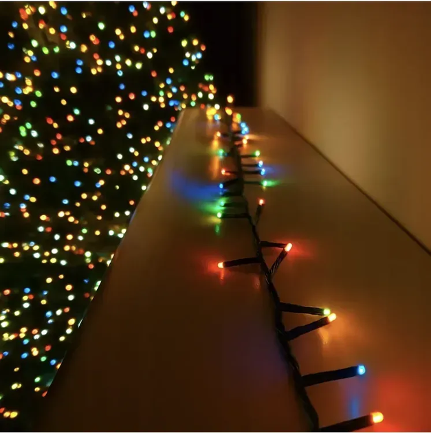 Светодиодная гирлянда на елку 20 м Ekspand 300 LED лампочек новогодняя гирлянда в комнату 8 режимов темно-зеленый провод Мультиколор - изображение 4