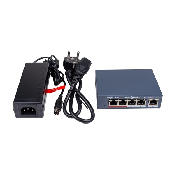 Коммутатор сетевой POE GV-017-AI-4+1P (2506) - Фото 4 Коммутатор сетевой POE GV-017-AI-4+1P (2506) - изображение 4