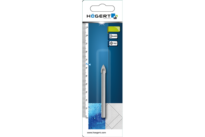 Дрельное сверло Hogert 10x90 мм для стекла и керамики (HT6D090) - изображение 2