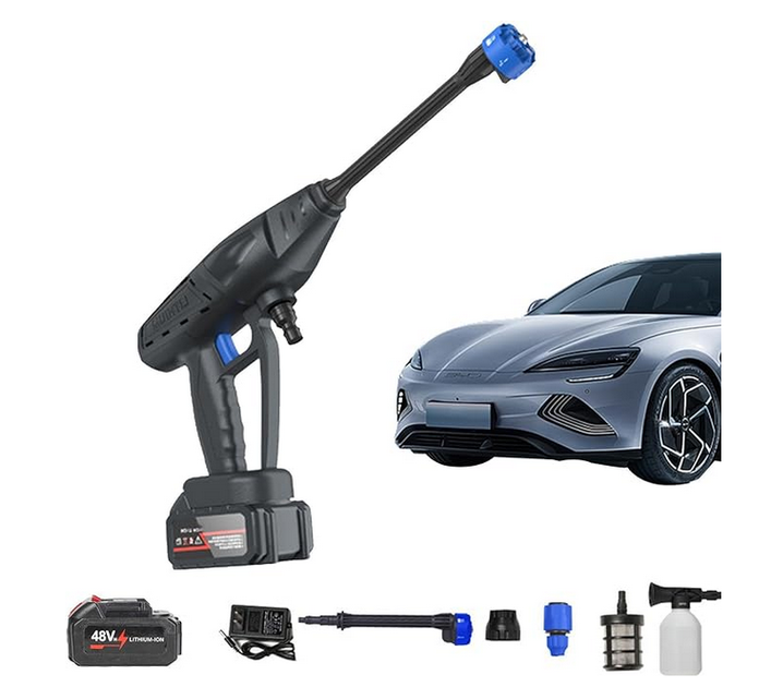 Аккумуляторная мини мойка высокого давления на 2 аккумулятора 48V автомобильная минимойка для авто машины бытовая портативная беспроводная 6 режимов автомобильные аккумуляторные мойки минимойки для автомобиля - изображение 13