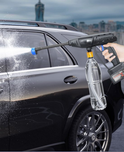 Аккумуляторная мини мойка высокого давления на 2 аккумулятора 48V автомобильная минимойка для авто машины бытовая портативная беспроводная 6 режимов автомобильные аккумуляторные мойки минимойки для автомобиля - изображение 7