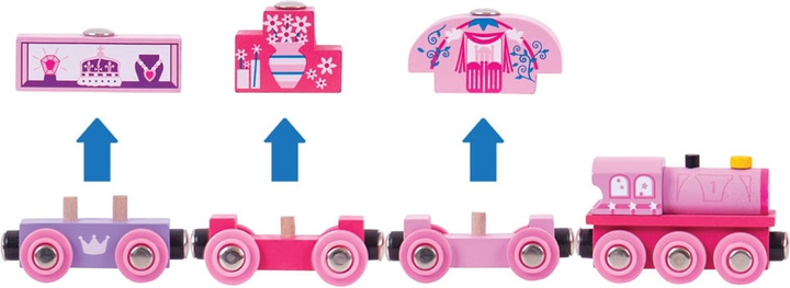 Drewniana kolejka Bigjigs Rail Pociąg księżniczki (0691621094518) - obraz 2