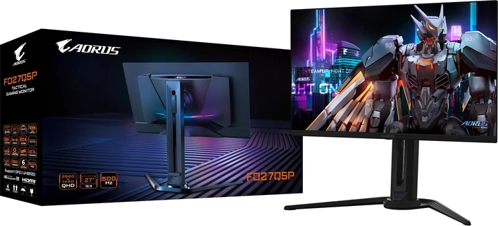 Монітор Gigabyte Aorus 27''FO27Q5P 68.58 cm 2560 x1440) (0.03ms) (2 x HDMI, 1 x DisplayPort 2.1, 1 x MiniDP 2.1, 1 x 3.5 mm MiniJack) (Black) (AORUS FO27Q5P) - зображення 9