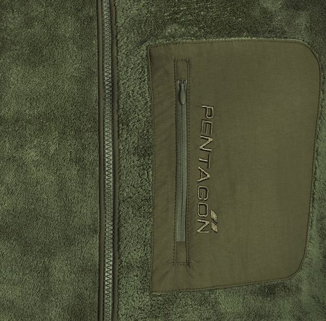 Флісова тактична кофта Pentagon Grizzly Full Zip Olive S - изображение 3