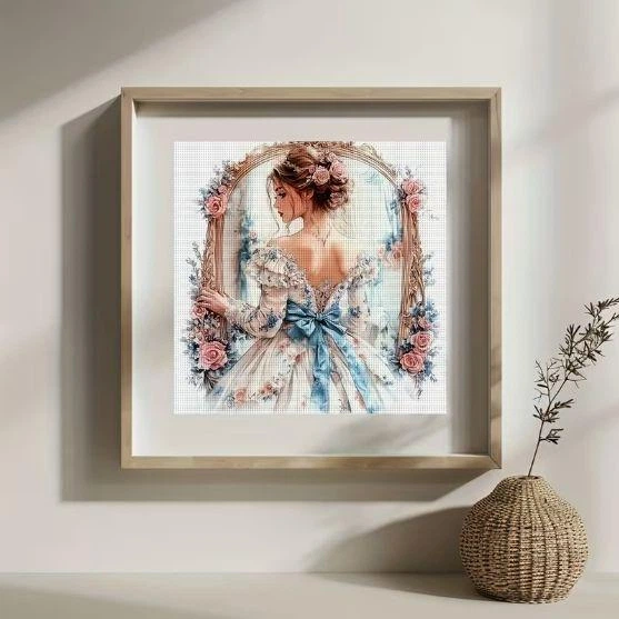 Набор для вышивания крестиком ZUOANLF «Женщина перед зеркалом», 30×30 см, 14 CT, канва с нанесённым рисунком, полная зашивка - Фото 2 Набор для вышивания крестиком ZUOANLF «Женщина перед зеркалом», 30×30 см, 14 CT, канва с нанесённым рисунком, полная зашивка - изображение 2