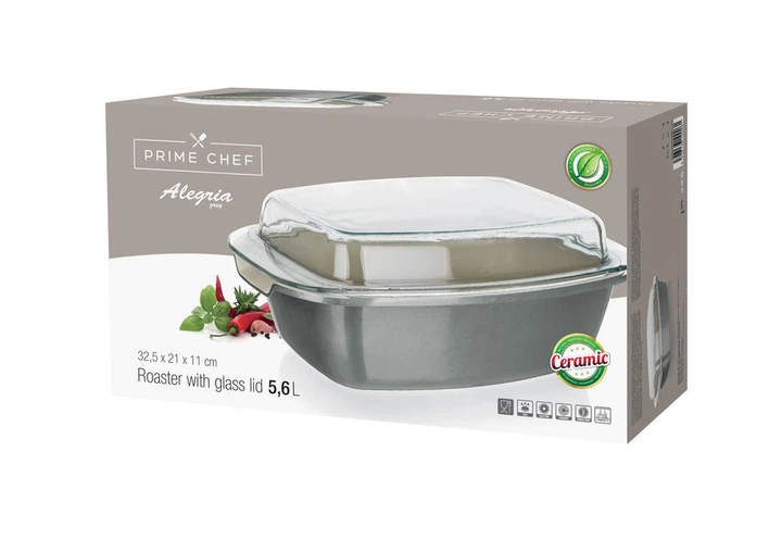 Brytfanna prostokątna Prime Chef Alegria 13.5 x 23 x 41 cm (8596136100261) - obraz 2