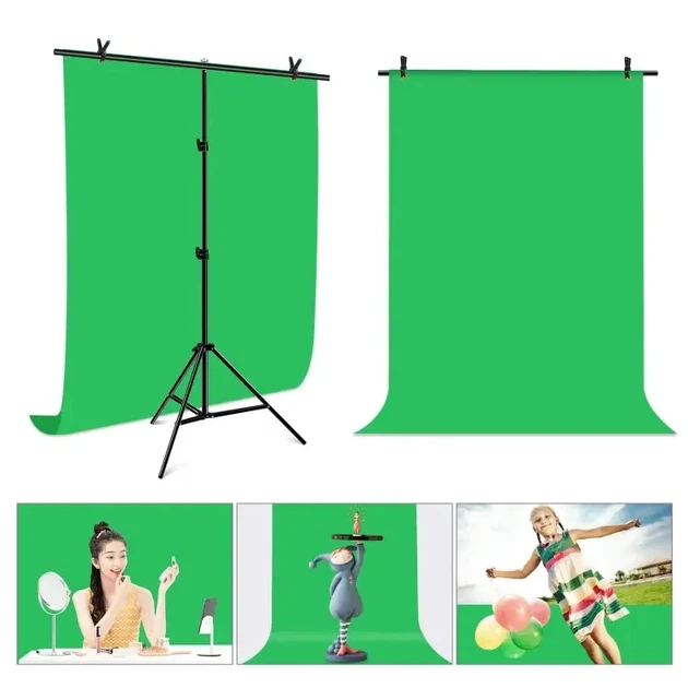 Фон со стойкой для фотостудии Puluz PU5204G Chroma key зеленый (100x200см) - изображение 4
