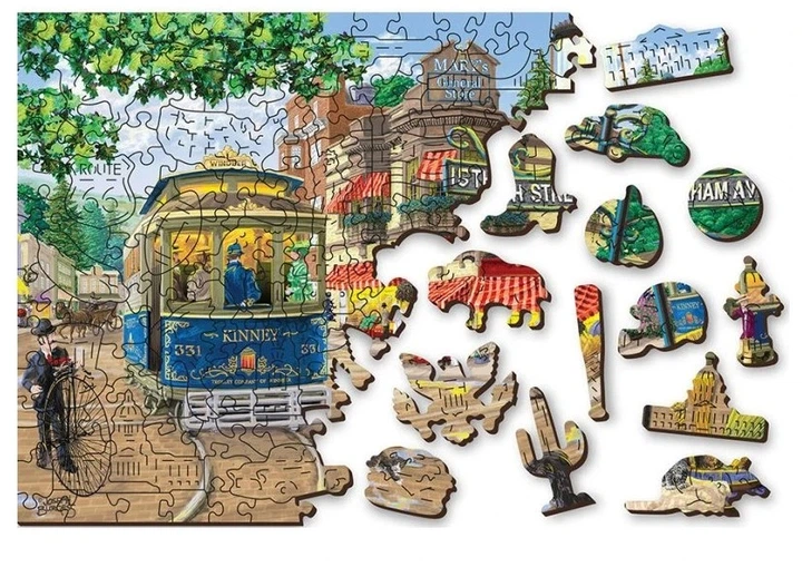 Puzzle drewniane Alexander z figurkami Wiktoriańska ulica XL 1000 elementów 83021 (5904151821444) - obraz 2