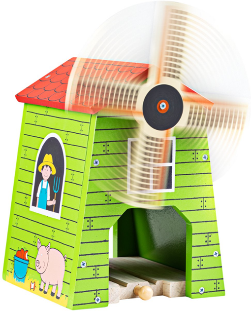 Drewniany zestaw Bigjigs Rail Wiatrak kolejowy (0691621092477) - obraz 3