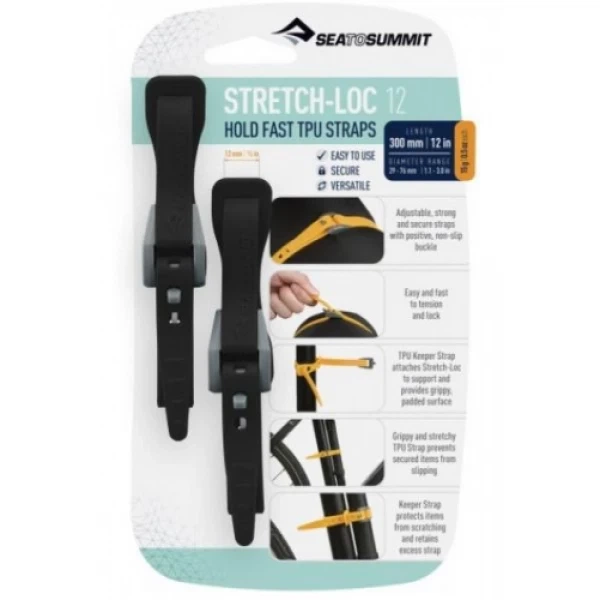 Набір стяжок Sea To Summit Stretch-loc 12 12mm*300mm 2 Pack Black (1033-STS ATD2079-01020115) - Фото 1 Набір стяжок Sea To Summit Stretch-loc 12 12mm*300mm 2 Pack Black (1033-STS ATD2079-01020115) - зображення 1