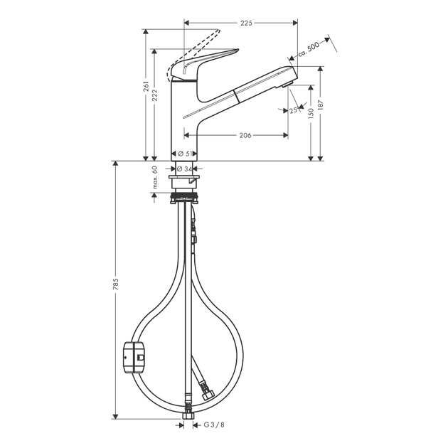 Смеситель для кухни HANSGROHE FOCUS 71865000 - изображение 2