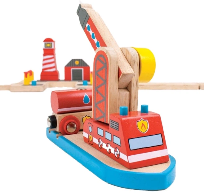 Drewniany zestaw ratunkowy Bigjigs Rail Straż pożarna i ratownictwo morskie (0691621092613) - obraz 3