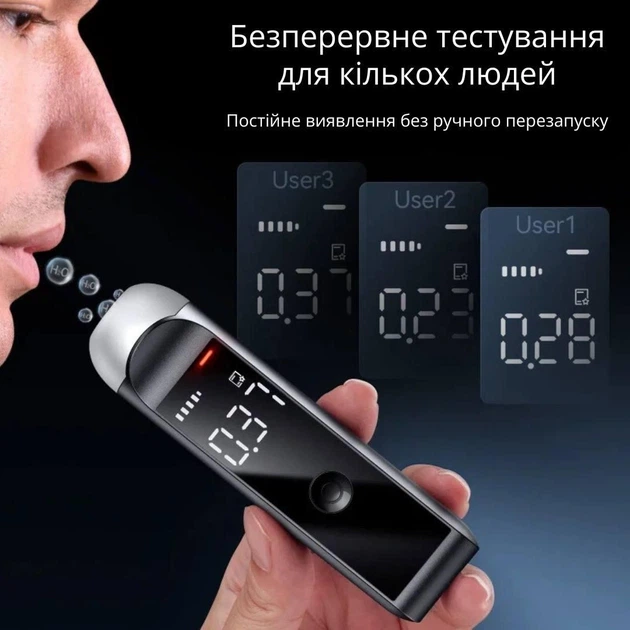 Високоточний алкотестер з акумулятором безконтактний Bodasan MR10 Black (18569) - зображення 6