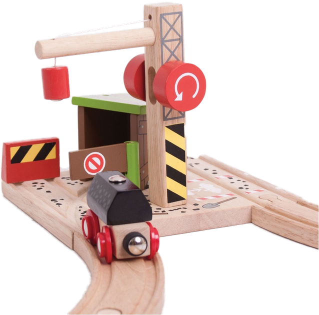 Drewniany zestaw Bigjigs Rail Kopalnia węgla z dźwigiem (0691621092552) - obraz 2