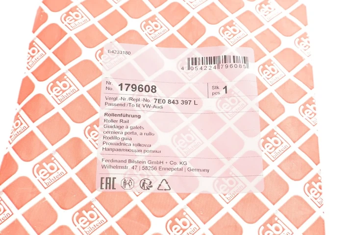 Кронштейн з роликами боковий двері VW T5 03- FEBI 179608 Volkswagen Transporter, Multivan 7E0843397L, 7H0843397AB, 7H0843397AE - изображение 4