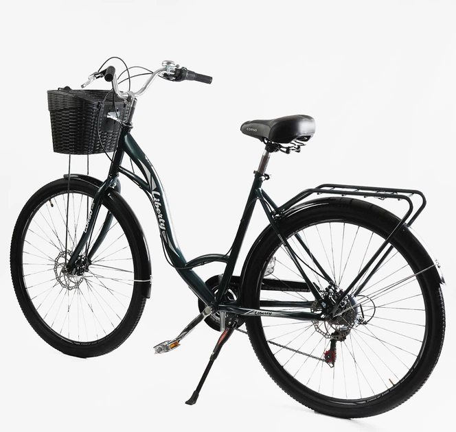 Велосипед Городской 28 дюймов Corso Liberty LR-193 оборудование Shimano стальная рама 20 дюймов 7 скоростей. Green and Black (169209) - Фото 3 Велосипед Городской 28 дюймов Corso Liberty LR-193 оборудование Shimano стальная рама 20 дюймов 7 скоростей. Green and Black (169209) - изображение 3