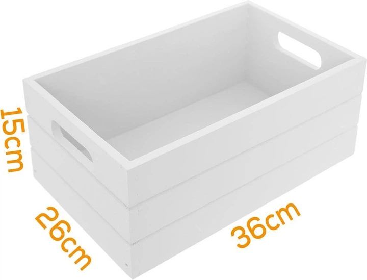 Skrzynka do przechowywania Orion drewniana 36 x 26 x 15 cm Biała (8592381190569) - obraz 3