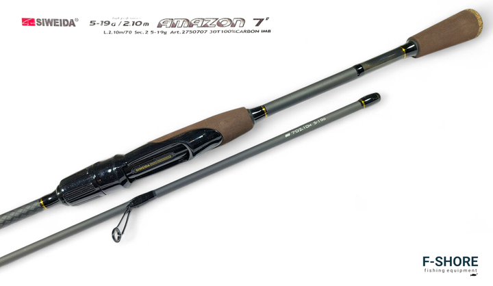 Спиннинг карбоновый Siweida Amazon 5-19g 2.1 m (2750707) - изображение 4