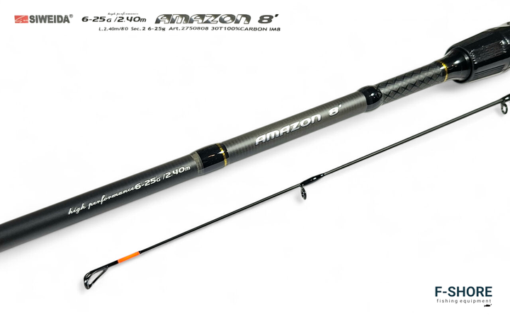 Спиннинг карбоновый для хищной рыбы Siweida Amazon 6-25g 2.4 m (2750808) - изображение 3