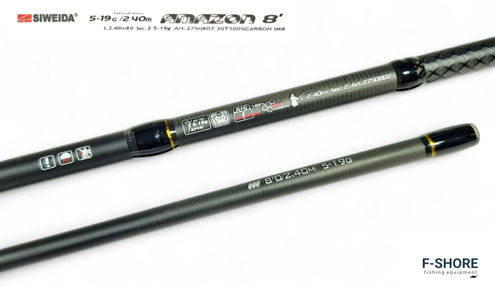 Спінінг карбоновий для хижої риби Siweida Amazon 5-19g 2.4 m (2750807) - зображення 3