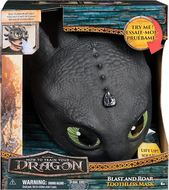 Інтерактивна маска Spin Master Dreamworks Dragons Як приборкати дракона Беззубик, Electronic Blast & Roar Toothless Mask - зображення 2