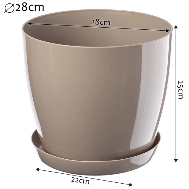 Квітковий горщик з підставкою Kadax Agen 28 см Бежевий (K1049) - зображення 2