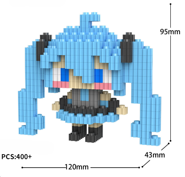 Конструктор 3D фигурка Мику Хатсуне Miku Hatsune вокалоид мини блоки 400 деталей (SVS) - Фото 4 Конструктор 3D фигурка Мику Хатсуне Miku Hatsune вокалоид мини блоки 400 деталей (SVS) - изображение 4