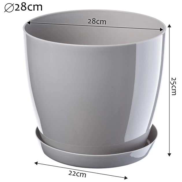 Квітковий горщик з підставкою Kadax Agen 28 см Сірий (K1070) - зображення 2