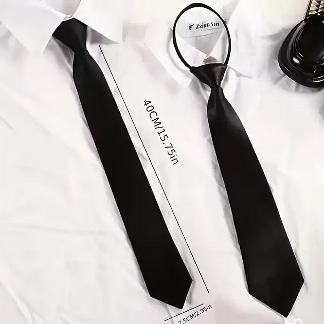 Краватка на затяжці (Ready-Tied) чорна - Фото 1 Краватка на затяжці (Ready-Tied) чорна - изображение 1