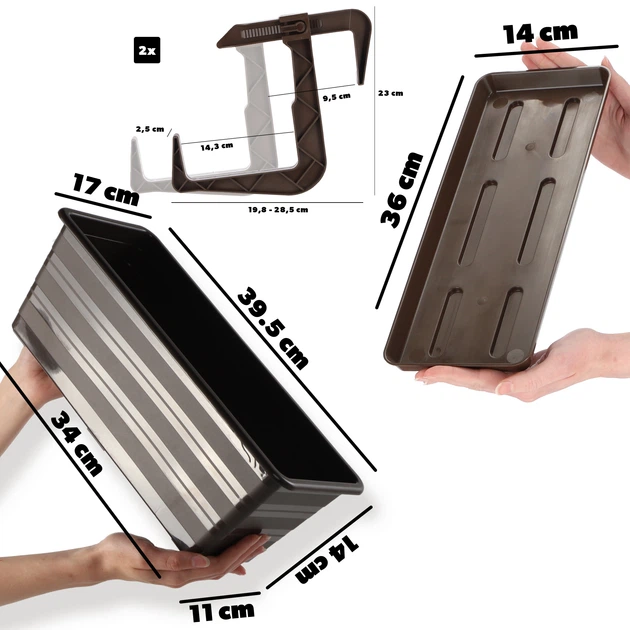 Квітковий горщик Kadax Cati 40 см Коричневий (K9044) - зображення 3