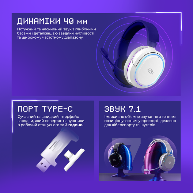 Навушники Proove Gaming Rapture APP White (642940003) - зображення 4